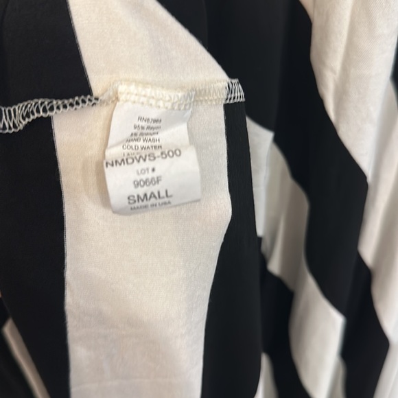 ELAN Striped Convertible Strapless Maxi Dress Black White Size Small - Picture 9 of 10